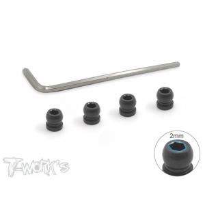 TE-156-4 7075-T6 Hard Coated Alum. 4.5mm Pivot Ball With 2mm Hex ( For Serpent Project 4X ) 4pcs. (#TE-156-4)
