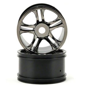 AX6476 Traxxas Rear Wheels (Black Chrome) (2)