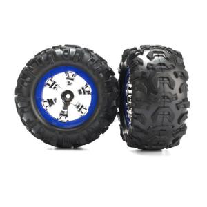 AX7274 Tires/Wheels Assembled Blue Beadlock 1/16 Summit
