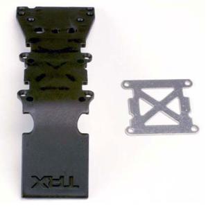 AX4937 Skidplate, front plastic (black)/ stainless steel plate