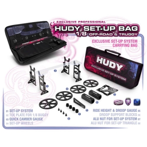 108856 - HUDY COMPLETE SET OF SET-UP TOOLS + CARRYING BAG - FOR 1/8 OFF-ROAD CARSProduct