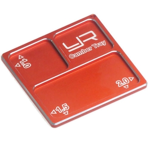 YA-0330OR Yeah Racing 2 In 1 Aluminum Camber Gauge Tray 1.0 1.5 2 Angles Orange For 1/10