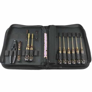 AM-199441 AM Toolset For 1/10 Offroad (12Pcs) With Tools Bag Black Golden