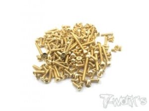 [GSS-MBX8] Gold Plated Steel Screw Set 197pcs.( For Mugen MBX 8)
