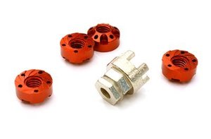 Realistic Billet Machined M4 Size Wheel Nut for 1/10 Traxxas C27947RED