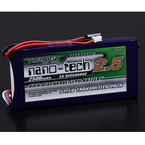 [9210000037]Turnigy nano-tech 2500mAh 3S1P 5~10C Transmitter Lipo Pack 23814 (3PK)