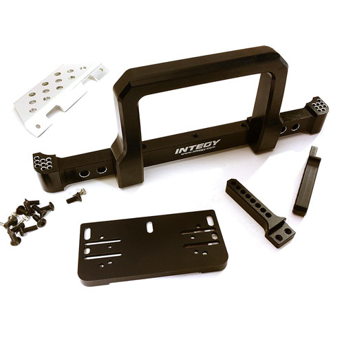 Realistic Front Alloy Bumper w/ Motorized Winch Mount for Traxxas TRX-4 Defender 메탈범퍼 C28483BLACK