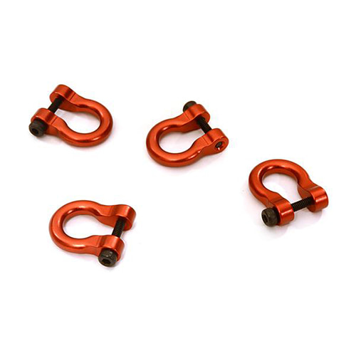 Realistic 1/10 Bow Shackle (4) for Traxxas TRX-4 Scale &amp; Trail Crawler C28021RED 트라이얼 악세사리 메탈샤클