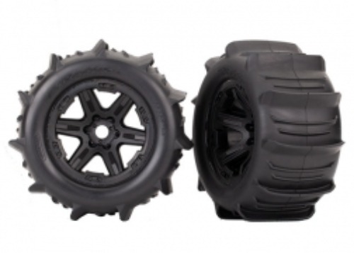 AX8674 Tires &amp; wheels,asmbl,glued (black 3.8&quot;