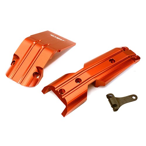 [#C28798RED] Billet Machined Alloy Front Skid Plates (2) for Traxxas 1/10 E-Revo 2.0 (Red)