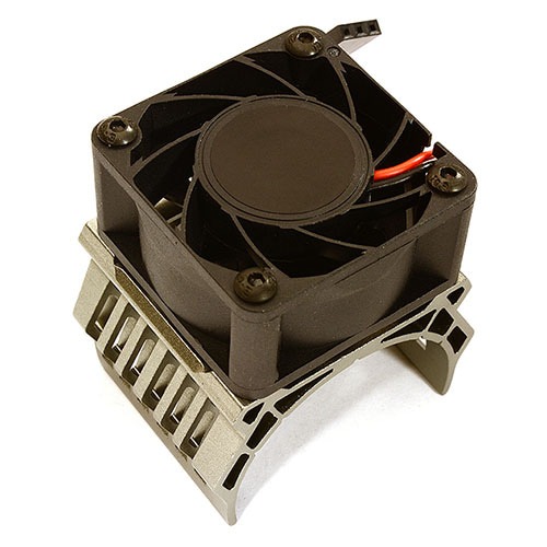 [#C28604GREY] 42mm Motor Heatsink+40x40mm Cooling Fan 17k rpm for 1/10 Summit &amp; E-Revo (Grey)