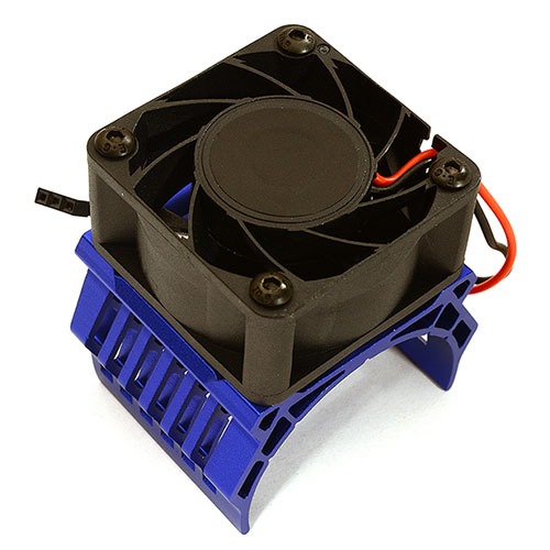 [#C28604BLUE] 42mm Motor Heatsink+40x40mm Cooling Fan 17k rpm for 1/10 Summit &amp; E-Revo (Blue)