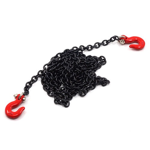 [#YA-0357BK] 1/10 RC Rock Crawler Accessory 96cm Long Chain and Hook Set Black│스케일 악세사리