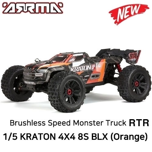 [DX3 조종기포함 버전] ARRMA 1/5 KRATON 4X4 8S BLX Brushless Speed Monster Truck RTR, Orange