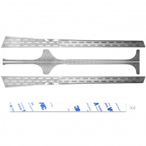 [G173HS]STAINLESS STEEL SIDE STEP SKID PLATE SIDE SKIRT PROTECTION STICKER SET SILVER FOR AXIAL SCX6