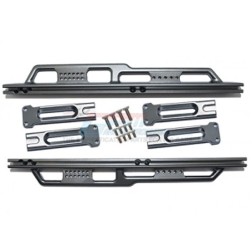 [#SCX6014-GS] Aluminum Side Steps (Silver Inlay Version) (for SCX6)